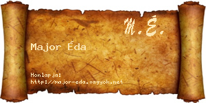 Major Éda névjegykártya